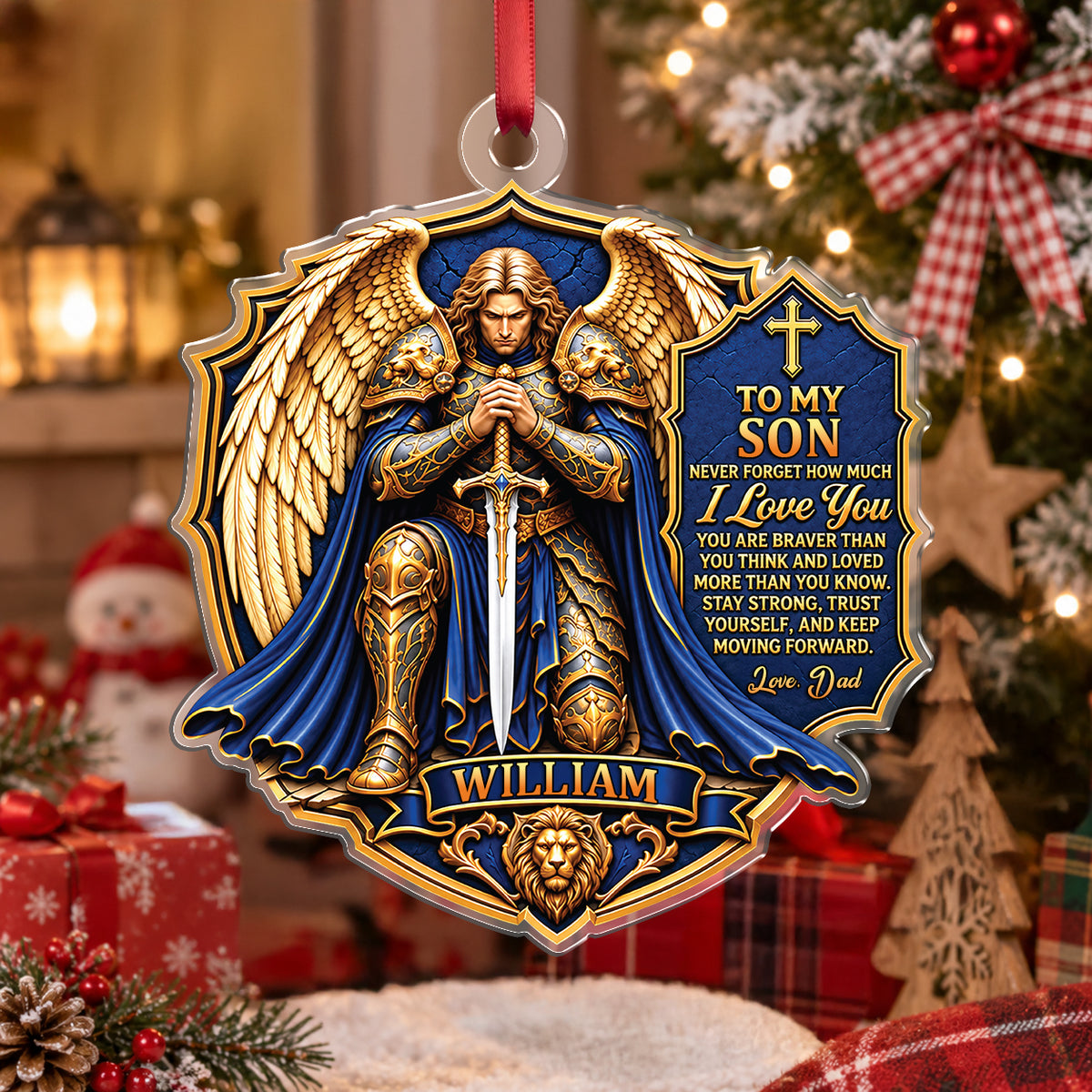 To My Son Never Forget How Much I Love You | Personalized Acrylic Ornament eea7f3a0-92b0-4b49-8ddf-4f83e6f04210-1.jpg