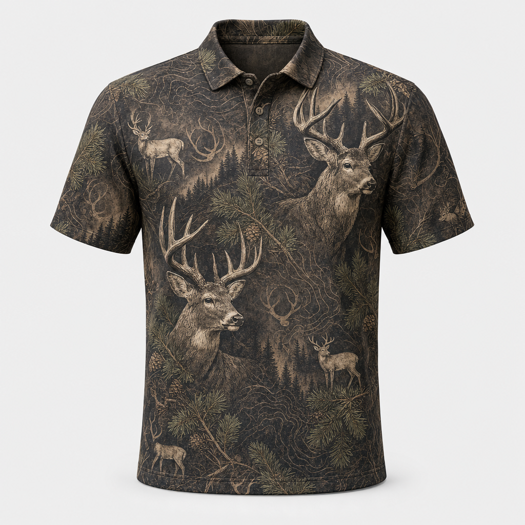 Woodland Buck Camo AOP Polo - Polo shirt - All over printed ef1428e5-3cfe-4873-a2e7-24eae9c007bb.png