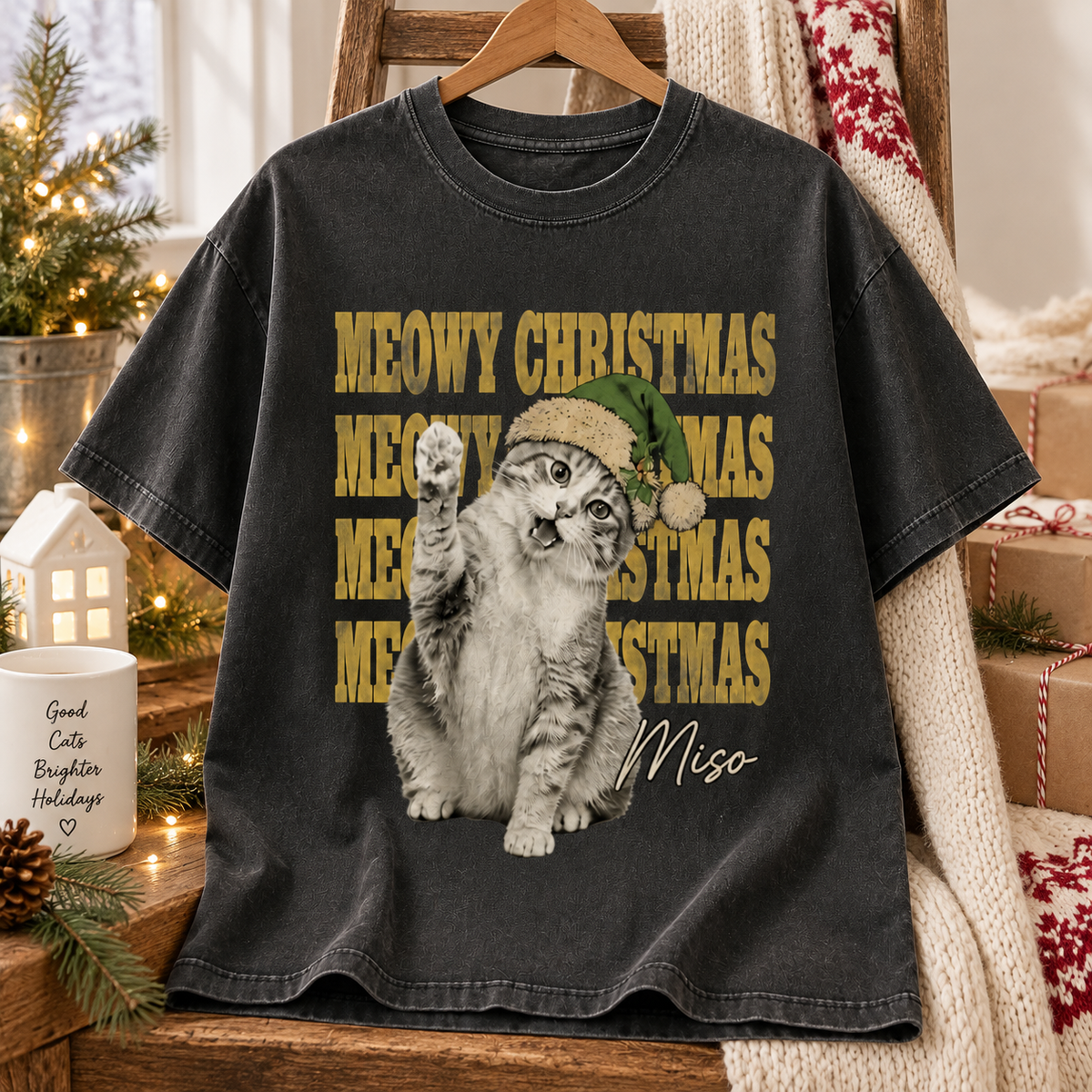 Meowy Christmas – Personalized Photo Comfort Color TShirt – Christmas Gift For Friends, Pet Lover ef32be8e-db31-49a7-96ee-5ceb40f59791-f1.png