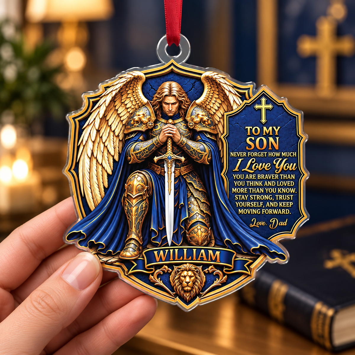 To My Son Never Forget How Much I Love You | Personalized Acrylic Ornament ef3c8a00-f385-45f2-8c24-407724a22d7d-M-t-d-y-chuy-n-thi-n-th-n-h-m-nh-William.png