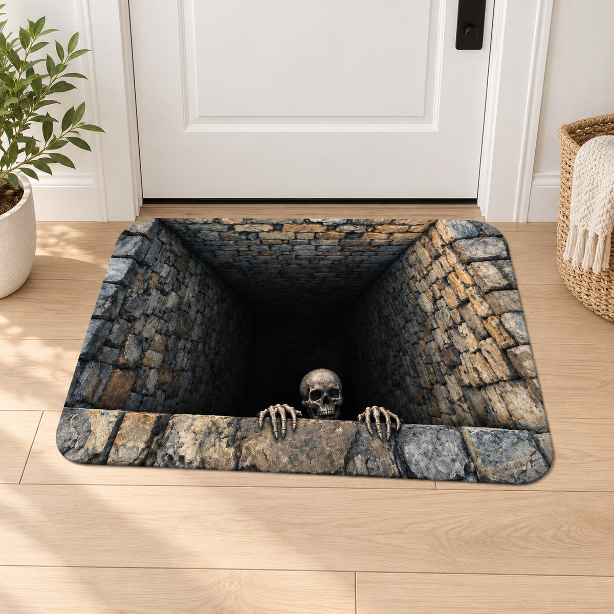3D Optical Illusion Skeleton Well Flannel Bath Mat, Spooky Halloween Flat Printed Rug, Bathroom Entryway Decor, Gift For Family ef95a1d9-64dc-485c-92c3-ffea1e67078a-5.png