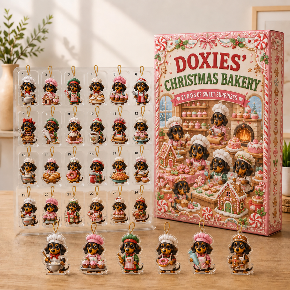 Dachshund Christmas Bakery Advent Calendar: 24 Flat Acrylic or Wood Charms efa8e0d8-e44c-469f-9fbd-87476c23c469-3.png