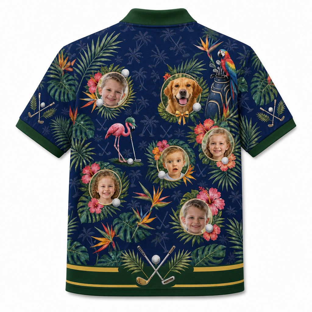 Golf Tropical Family Photo Polo - Back view