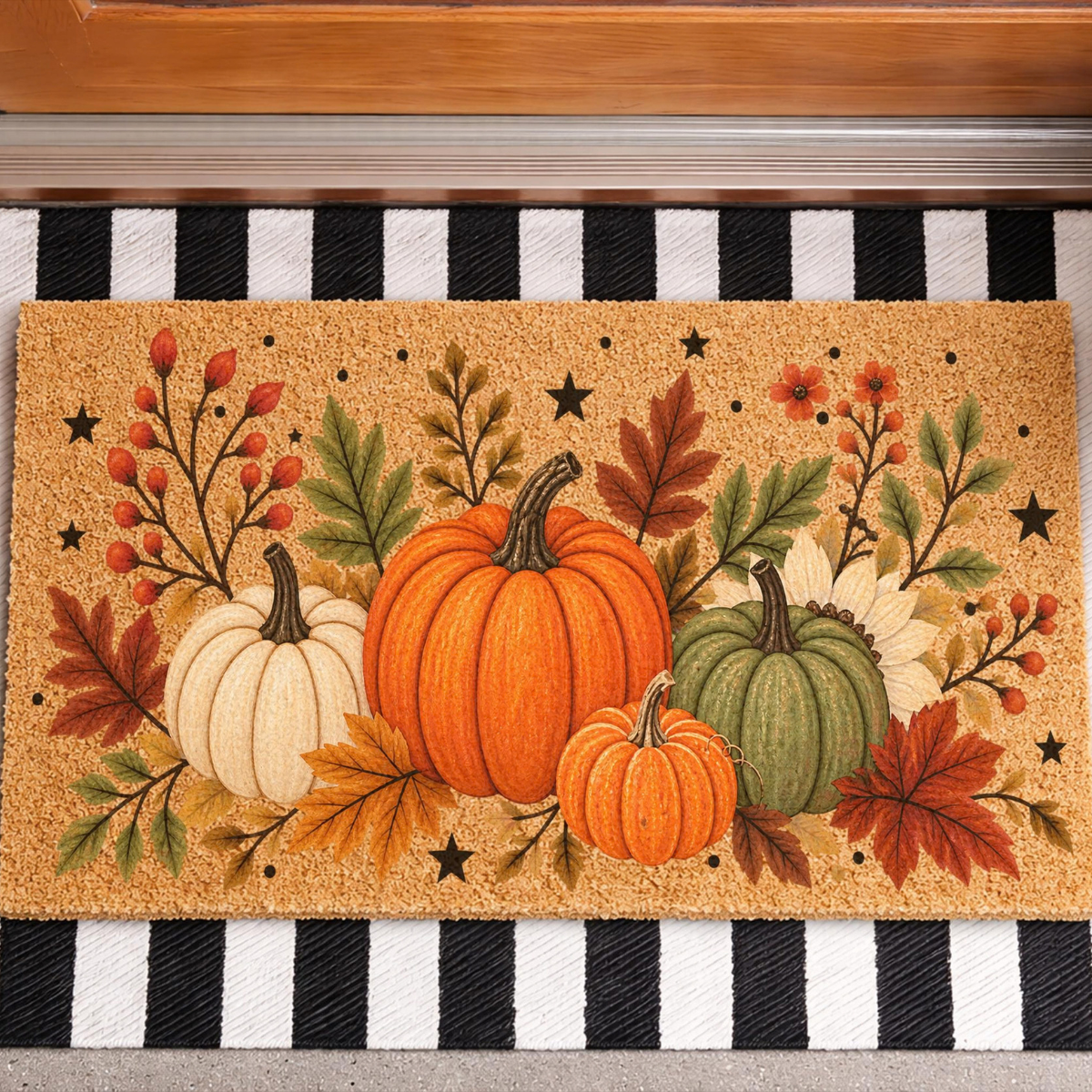 Fall Pumpkin Doormat, Autumn Door Mat, Harvest Welcome Mat, Pumpkin Front Porch Decor, Thanksgiving Doormat, Fall Outdoor Entryway Mat efd10f41-7669-470a-bf61-078b6a91a00c-1.png