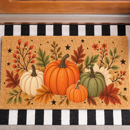 Fall Pumpkin Doormat, Autumn Door Mat, Harvest Welcome Mat, Pumpkin Front Porch Decor, Thanksgiving Doormat, Fall Outdoor Entryway Mat efd10f41-7669-470a-bf61-078b6a91a00c-1.png