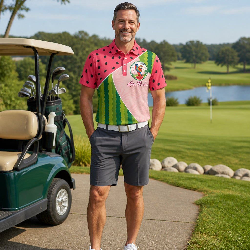 Watermelon Parrot Golf Team – AOP Polo (Personalized Name + Team) - Personalized Polo shirt - All over printed effce163-27ff-4e16-a7a1-2db0b086cc6f.jpg