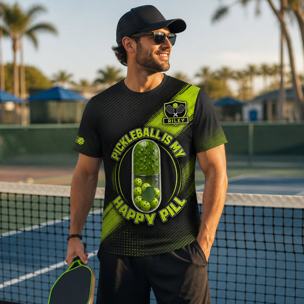 Pickleball Happy Pill AOP Tee with Custom Name - Personalized T-Shirt - All over printed f0ae71c8-47e9-44bb-8134-c131a63f5ecf.jpg