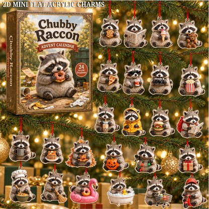 Chubby Raccoon Advent Calendar 2026 - 24-Day Festive Countdown, Acrylic Charms Blind Box - Gift For Racoon Lovers f103c6fe-03f9-4e0f-bd20-b1485b078c8f-chubby-racoon-text.png