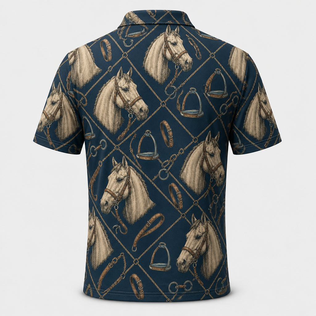 Equestrian Tack Sketch AOP Polo - Polo shirt - All over printed f1b77c88-d9cf-4384-8e71-394f8dda5a6f.jpg
