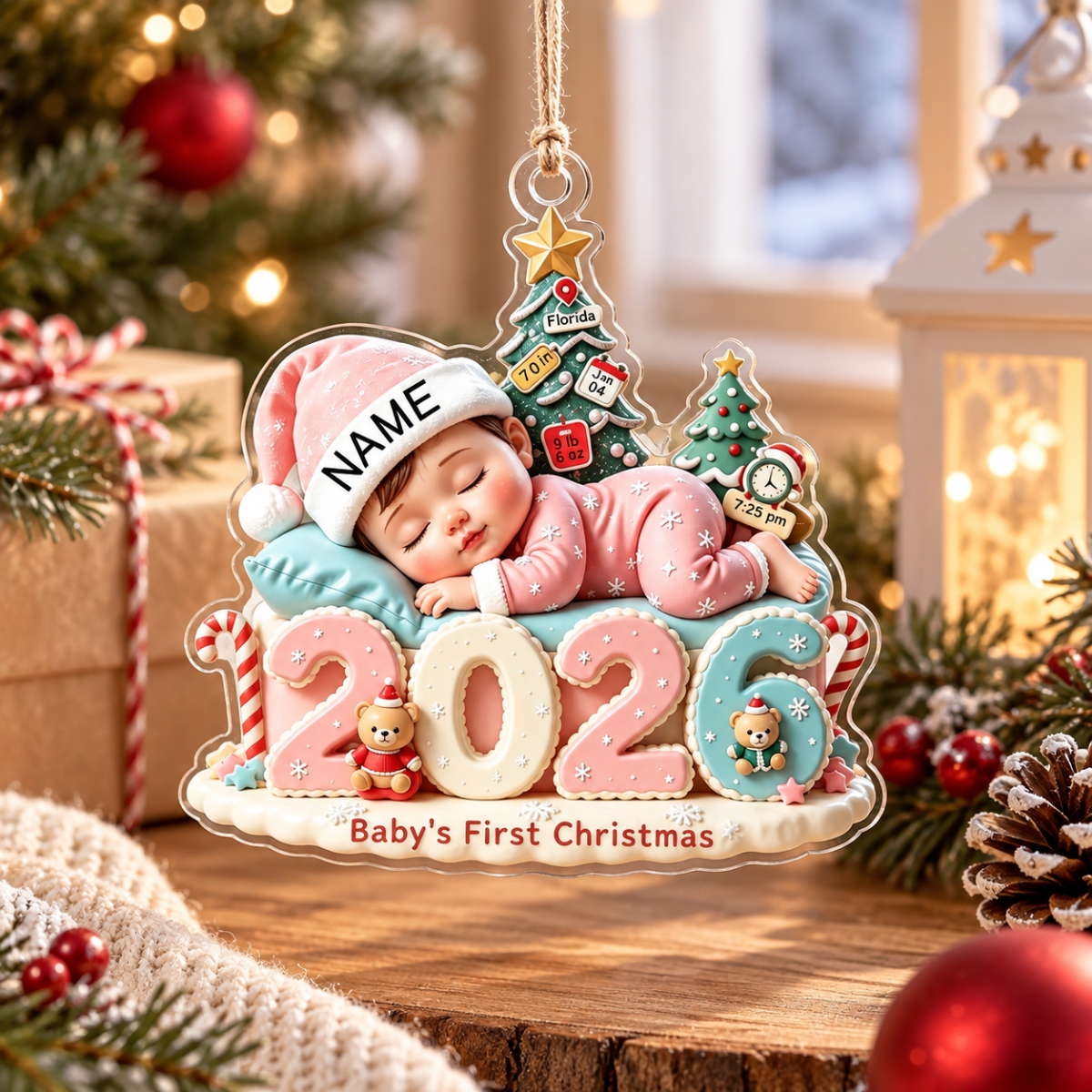 Baby’s First Christmas 2026 Personalized ShapeOrnament – Custom Name & Birth Details Newborn Keepsake, Sweet Christmas Tree Gift for Baby & New Parents f1eba3a8-490b-48ef-a41c-68242906c947-1.png