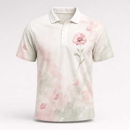 Blush Botanical Watercolor Polo - Polo shirt - All over printed f316b92a-019a-4e32-83bc-f0f1057f323a.png