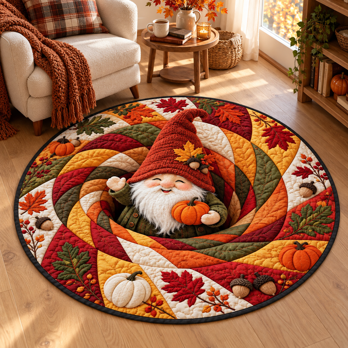 Cozy Harvest Autumn Gnome - Personalized Quilted Mat - Fall Season, Thasgiving Decoration For Family f33e9051-fa3b-40ee-81ff-f48d7c2ea9d0-banner-1.png