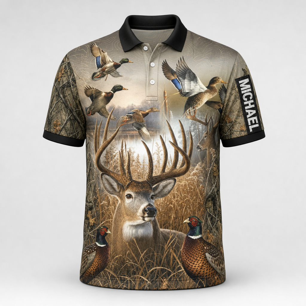 Wildlife Hunter AOP Polo – Custom Name - Personalized Polo shirt - All over printed f3525fe1-2bb9-4c30-887e-d3d203691285.png