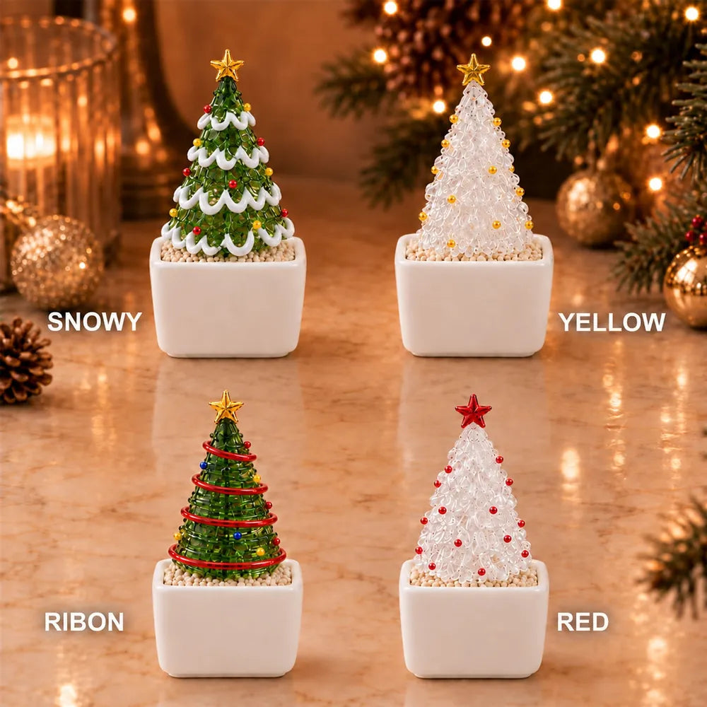 Personalized Glass Christmas Tree in Ceramic Pot, Custom Name Xmas Decor, Christmas Gift for Family, Holiday Table Centerpiece f3863074-f76b-4064-897d-4b7bd82715cd-banner-christmas-tree.webp