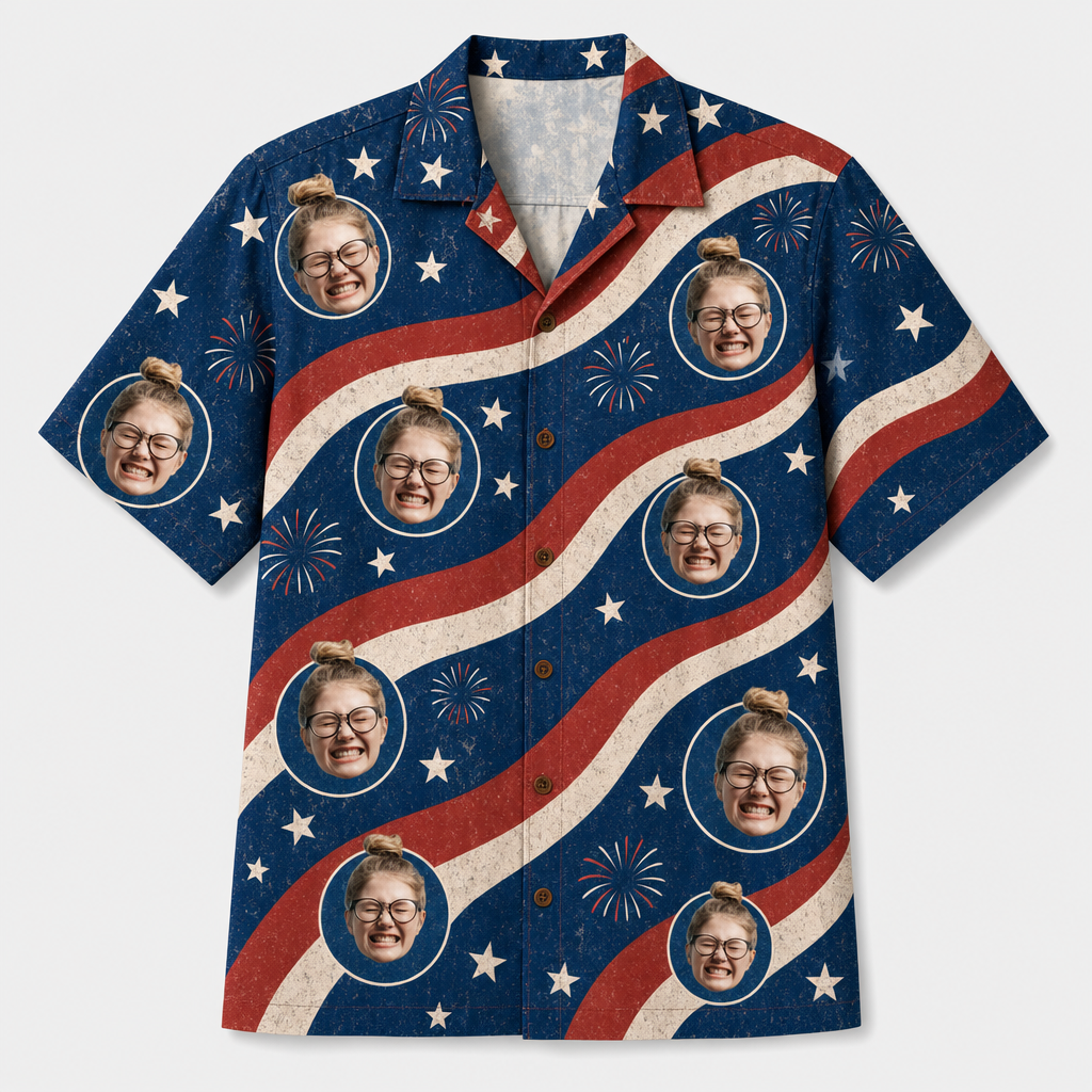Patriotic Custom Face Hawaiian Shirt - Hero