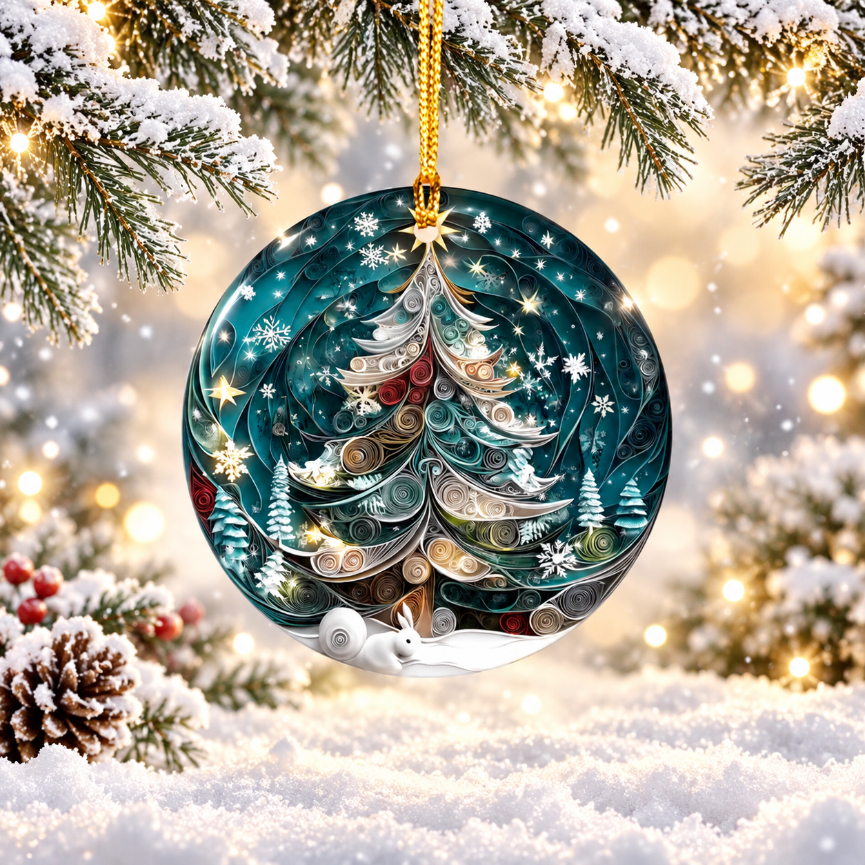 Winter Wonderland Personalized Christmas Tree Ornament – Custom Name Holiday Keepsake, Elegant Snowy Tree Decoration & Christmas Gift f3e0d9da-e496-4925-99c4-567f6c21062b-moc-7.png