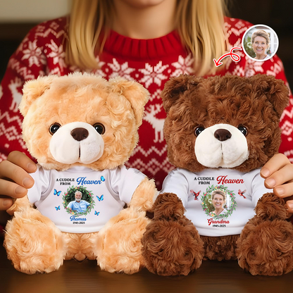 Christmas A Cuddle From Heaven - Memorial Personalized Custom Teddy Bear Plush - Sympathy Gift For Family Members f3ffb459-e642-4a9d-a8c7-fedd899039c9-9.png