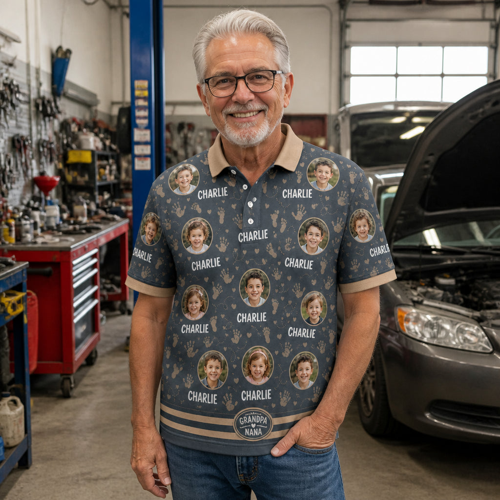 Custom Grandkid Photo Polo - Lifestyle 2