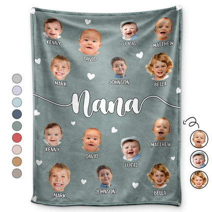 Custom Photo Kid Baby Faces - Birthday, Loving Gift For Grandma, Grandmother, Mom, Mother - Personalized Fleece Blanket, Sherpa Blanket f4e50b2a-5683-413a-8a1b-fa92cf4d4625-DT968-HEL739-MK-Default.jpg