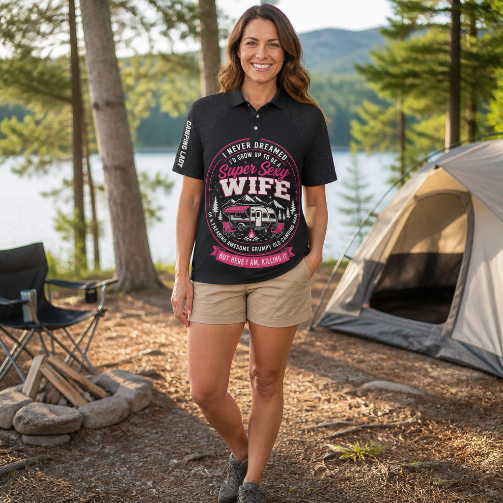 Super Sexy Camping Wife AOP Polo - Polo shirt - All over printed f5bbc81d-933e-47bf-a3dc-3eeead001f03.jpg