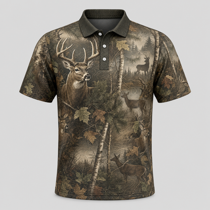 Woodland Buck Camo AOP Polo - Polo shirt - All over printed f6ddc20d-59ea-4109-a30f-0aee20efd899.png