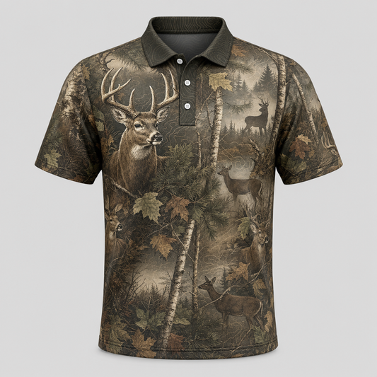 Woodland Buck Camo AOP Polo - Polo shirt - All over printed f6ddc20d-59ea-4109-a30f-0aee20efd899.png