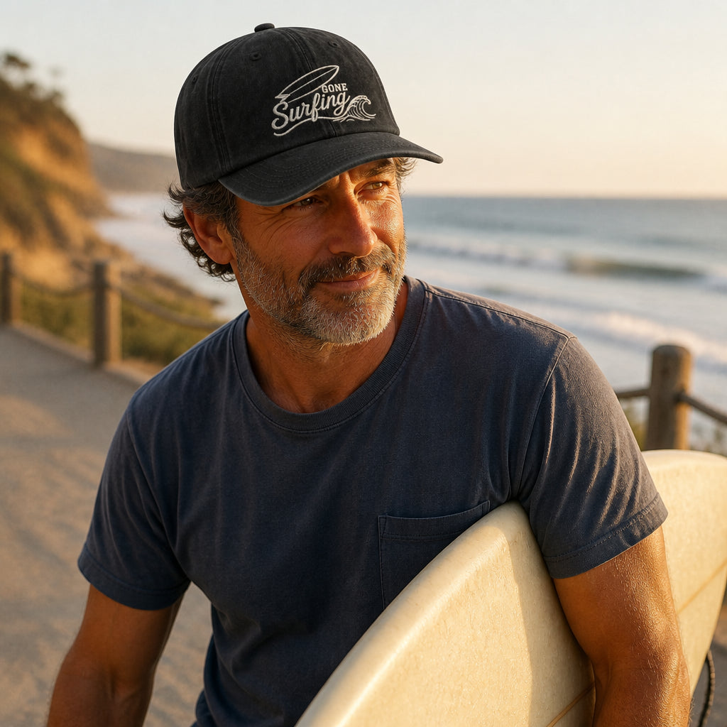 Gone Surfing Embroidered Dad Cap - Lifestyle 1
