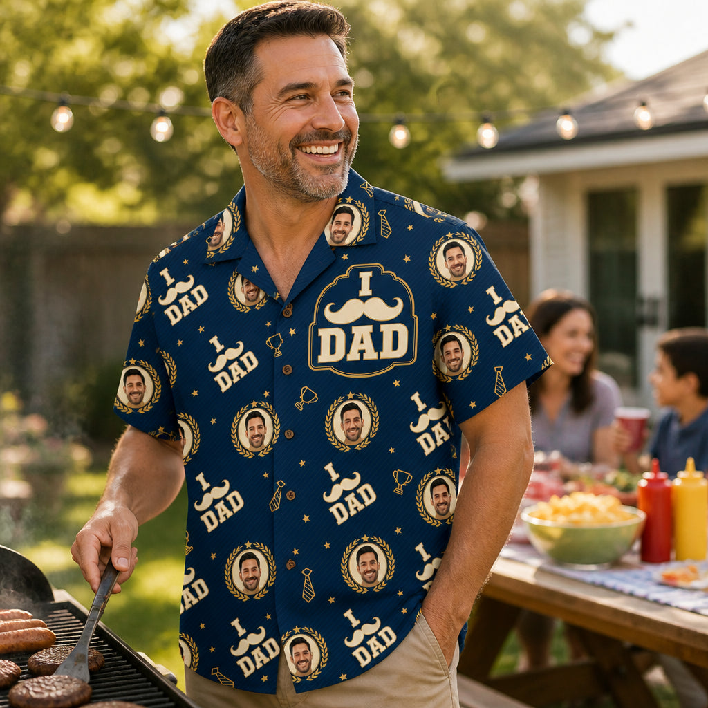 I Mustache Dad – Custom Face Hawaiian Shirt - Lifestyle 2
