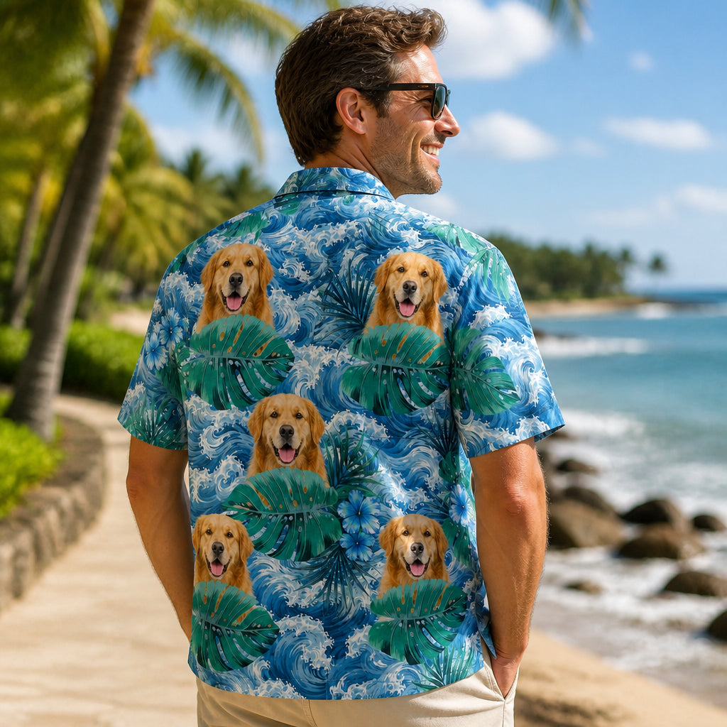 Custom Dog Face Tropical Hawaiian - Lifestyle 2