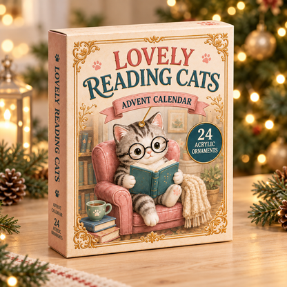 Bookish Cats Advent Calendar 2026 - 24-Day Festive Countdown, Acrylic Charms Blind Box - Gift For Cat Lovers f8802402-daa5-43a0-b1a6-a866daab6da2-reading-cat-box.png
