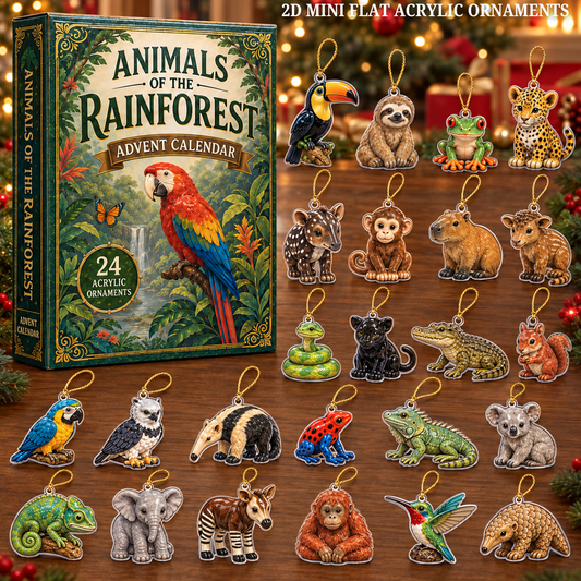 Rainforest Animals Life Advent Calendar 2026 - 24-Day Festive Countdown, Acrylic Charms Blind Box - Gift For Animal Lovers f886c1ba-23eb-41ed-aa6b-3eadcfba8885-animal-text.png