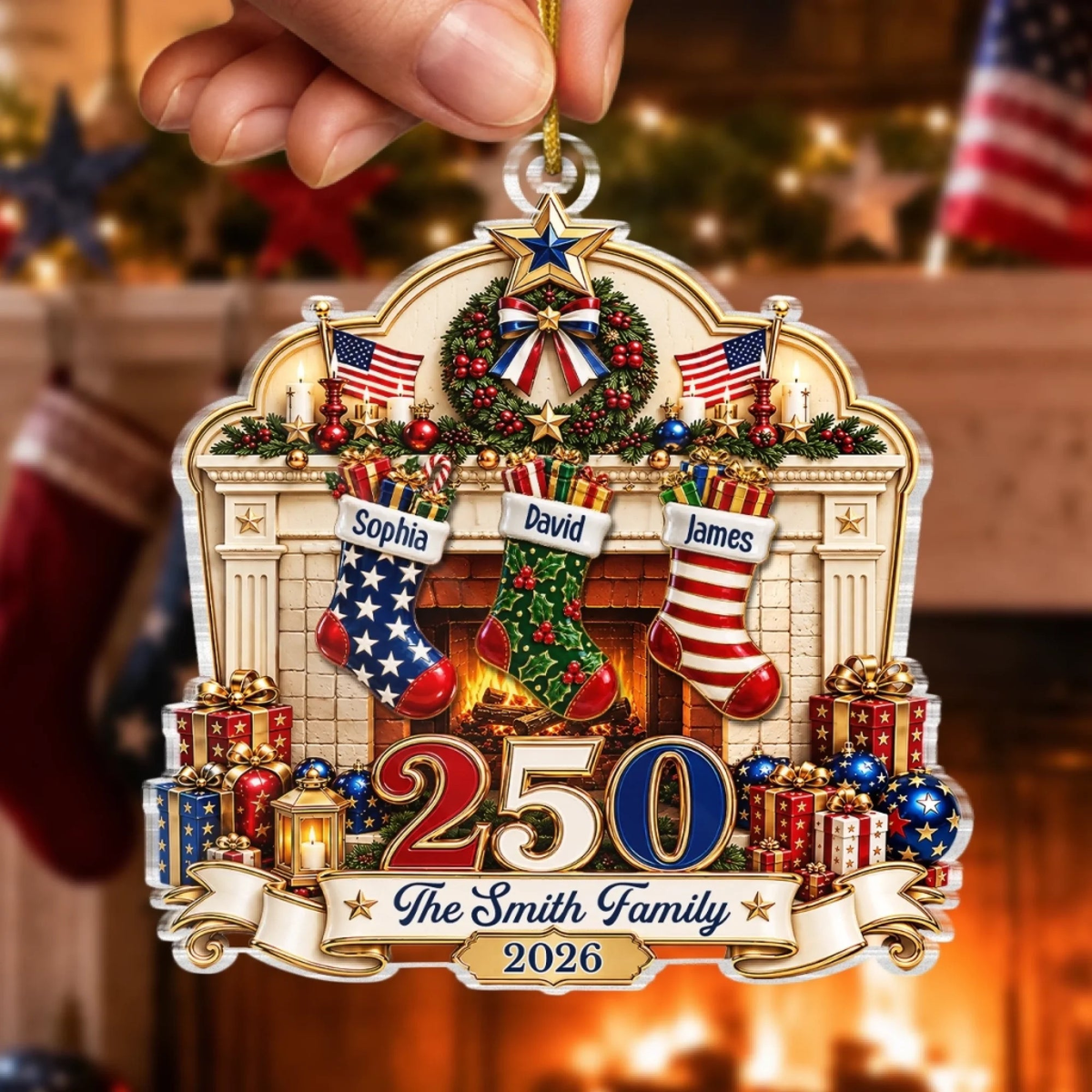 Our Family, Our Tradition America 250th Anniversary Christmas - Personalized Acrylic Ornament - Christmas Gift For Family f8cacc6b-11a2-42c0-a5c8-b156a2bbbc13-banner-4_converted.png