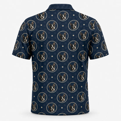 Personalized Pet Face & Name AOP Polo - Back view