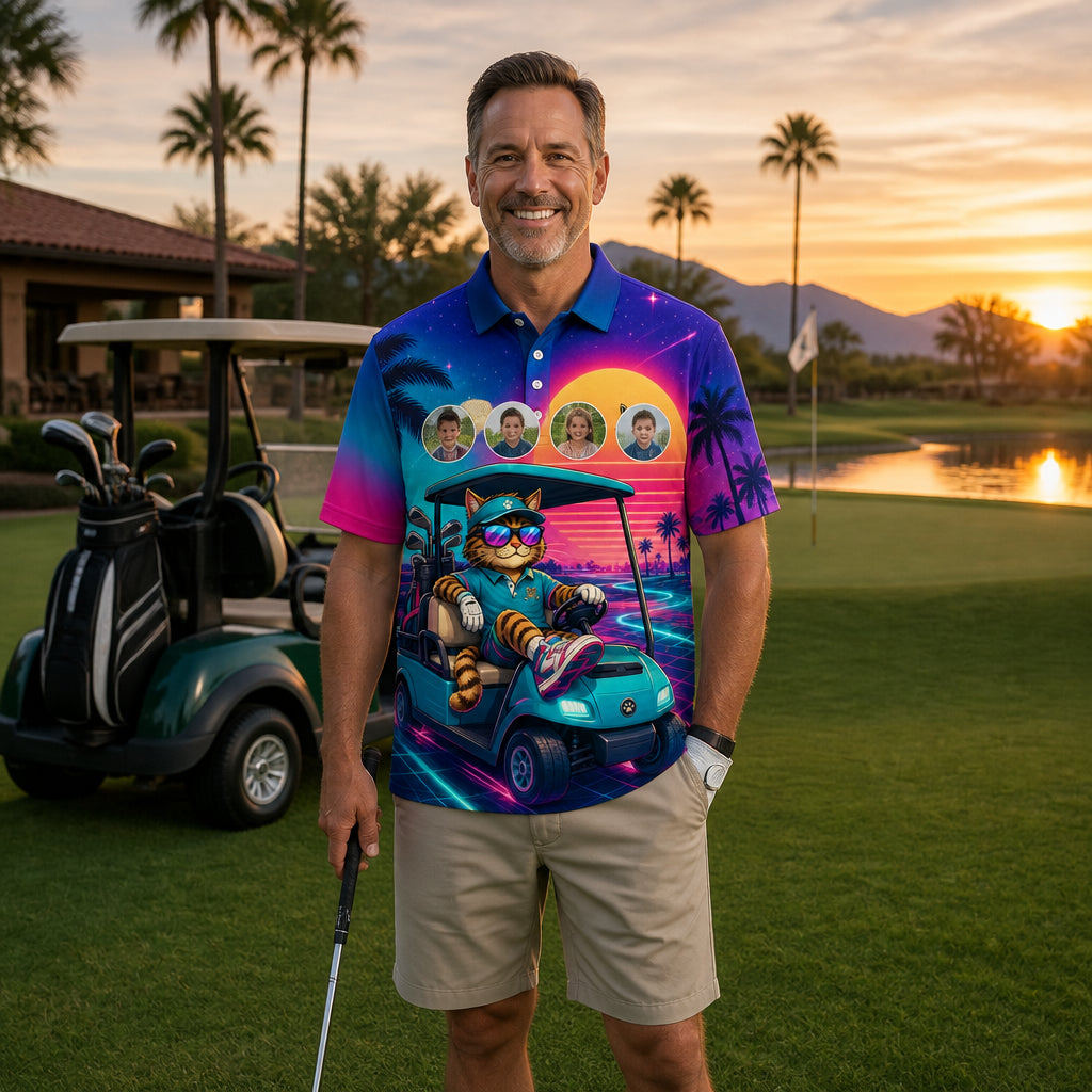 Neon Cat Golfer AOP Polo — Custom Name Sleeve - Personalized Polo shirt - All over printed f9334681-ecae-4902-9efe-ad5f36031a6c.jpg