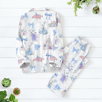 Meet Me At Midnight Cinderella Pajamas Set, Watercolor Princess Sleepwear, Cinderella Coquette Bow PJs, Fairytale Pajama Set for Women f9a6982e-51ab-484d-afb0-0770ecb80aad-2.jpg