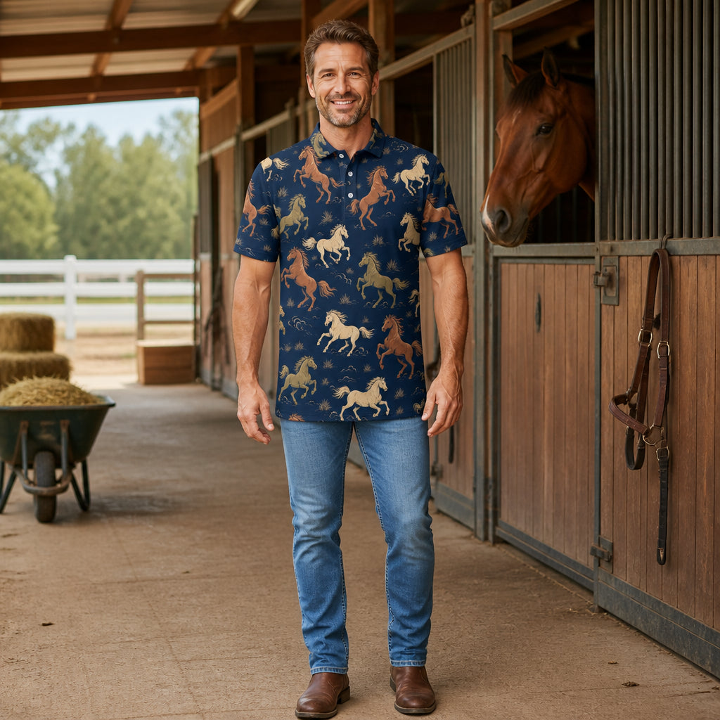 Galloping Horses AOP Polo - Polo shirt - All over printed f9bf8af5-caf5-48bb-94e5-8c72ae7d5560.jpg