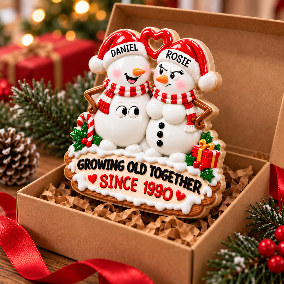 Love Gets Better With Time - Personalized Real 3D Raised Ornament