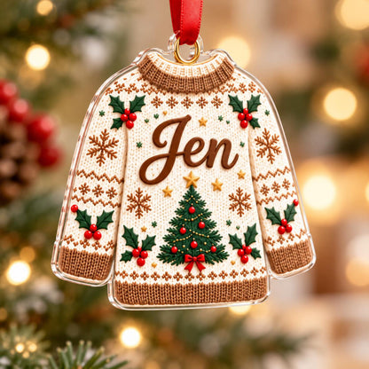 Custom Sweater Christmas Ornament With Name, Baby Name Ornament, Kids Gift 2026 Mini Sweater Letter Name Xmas Tree Decor, Family Ornament f9f67cc8-b890-40ce-b769-cebf16d53a29-10.jpg