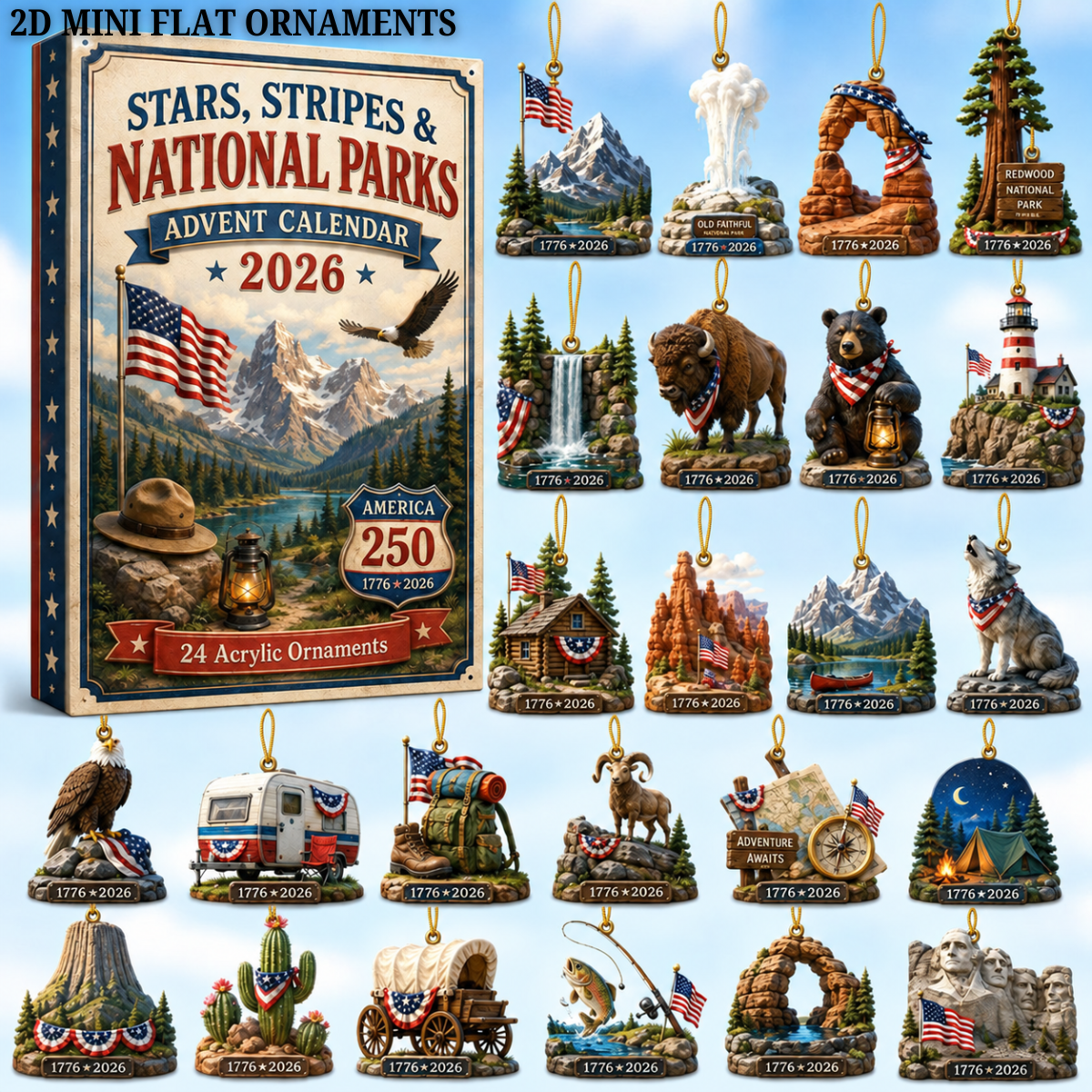 Stars, Stripes & National Parks Advent Calendar 2026 - 24-Day Festive Countdown, Acrylic Charms Blind Box - Gift For Family & Friends fa141566-e43d-4c03-b955-7c4b6d3c5e3f-national-parks-text.png