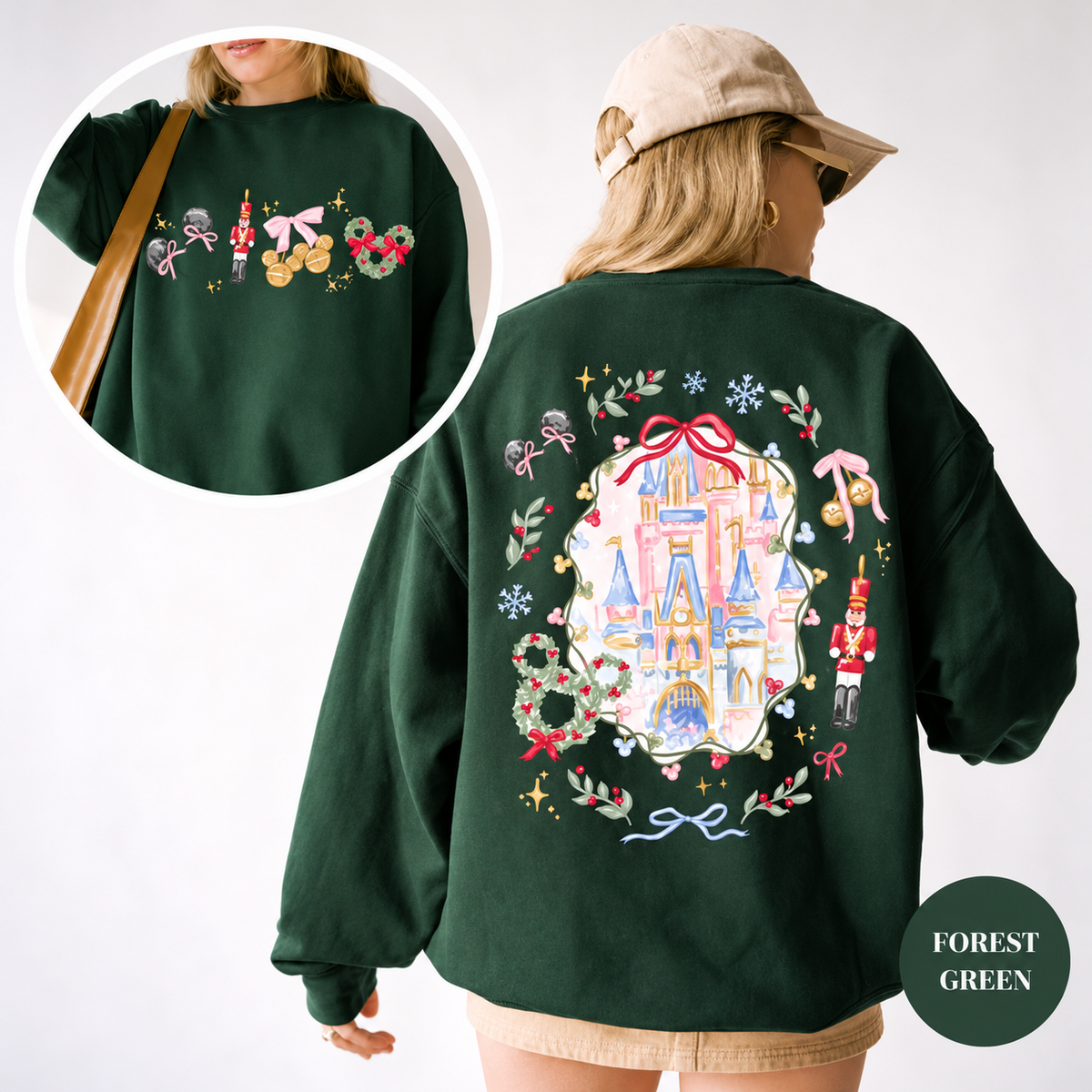 Magical Christmas Castle Sweatshirt, Mickey Ears & Coquette Bow Crewneck, Holiday Trip Sweater fa9430bd-27ec-4bcd-82e4-ac3c133003cc--o-n-xanh-r-ng-phong-c-ch-Noel-2.png