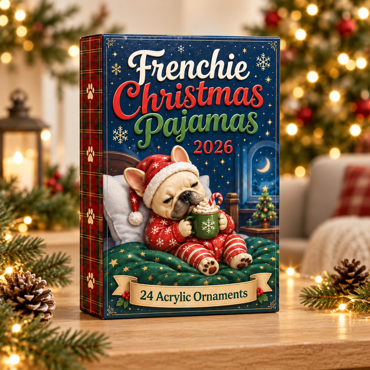 Frenchie Christmas Pajamas Advent Calendar 2026 - 24-Day Festive Countdown, Acrylic Charms Blind Box - Gift For French Bulldog Lovers fb03a371-5f21-482f-b14e-dd8edf209622-frenchie-box.png