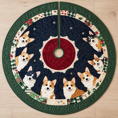 Corgi Christmas Tree Skirt – Quilted Patchwork Holiday Decor for Dog Lovers fb059b44-e86c-4c38-99f0-38d1e58c59b5-bu2.png
