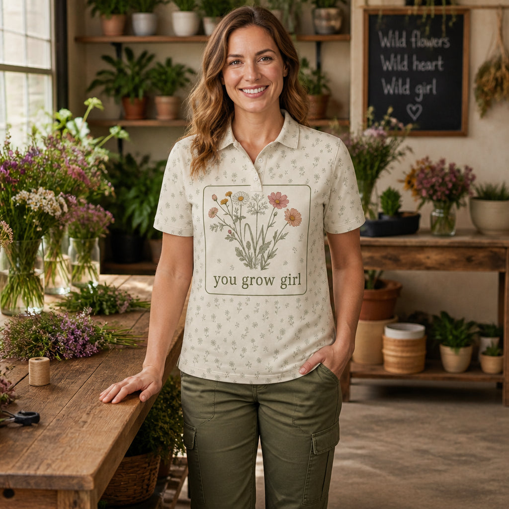 You Grow Girl Wildflower AOP Polo - Polo shirt - All over printed fb6ed1c0-6638-47f9-90d0-b47bb8a91e6f.jpg