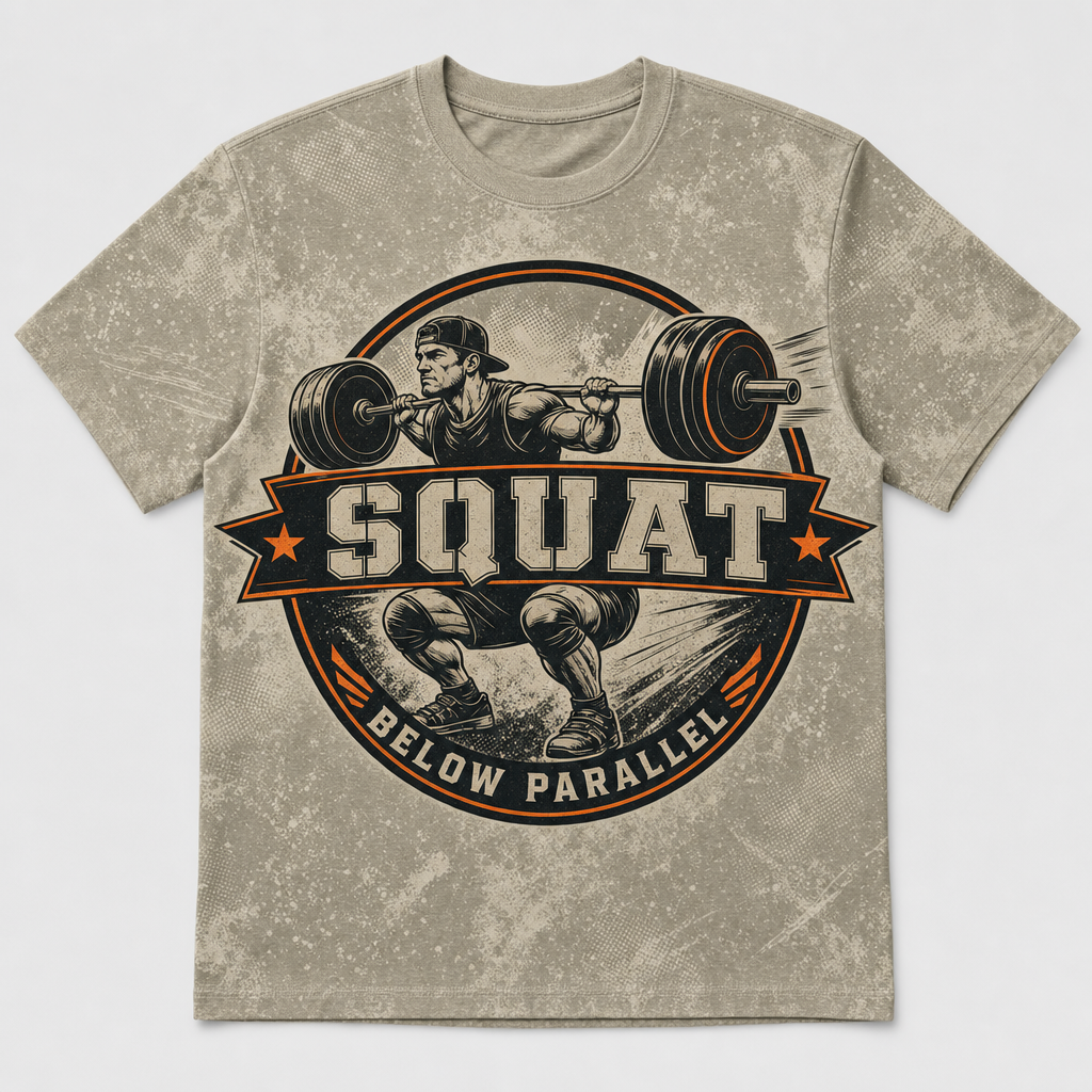 Below Parallel Squat Emblem Tee - T-Shirt - All over printed fc092c5e-a6db-46ac-a81e-4699d7d34a09.png