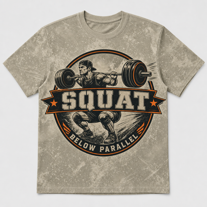 Below Parallel Squat Emblem Tee - T-Shirt - All over printed fc092c5e-a6db-46ac-a81e-4699d7d34a09.png