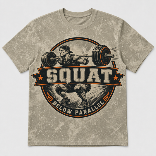Below Parallel Squat Emblem Tee - T-Shirt - All over printed fc092c5e-a6db-46ac-a81e-4699d7d34a09.png