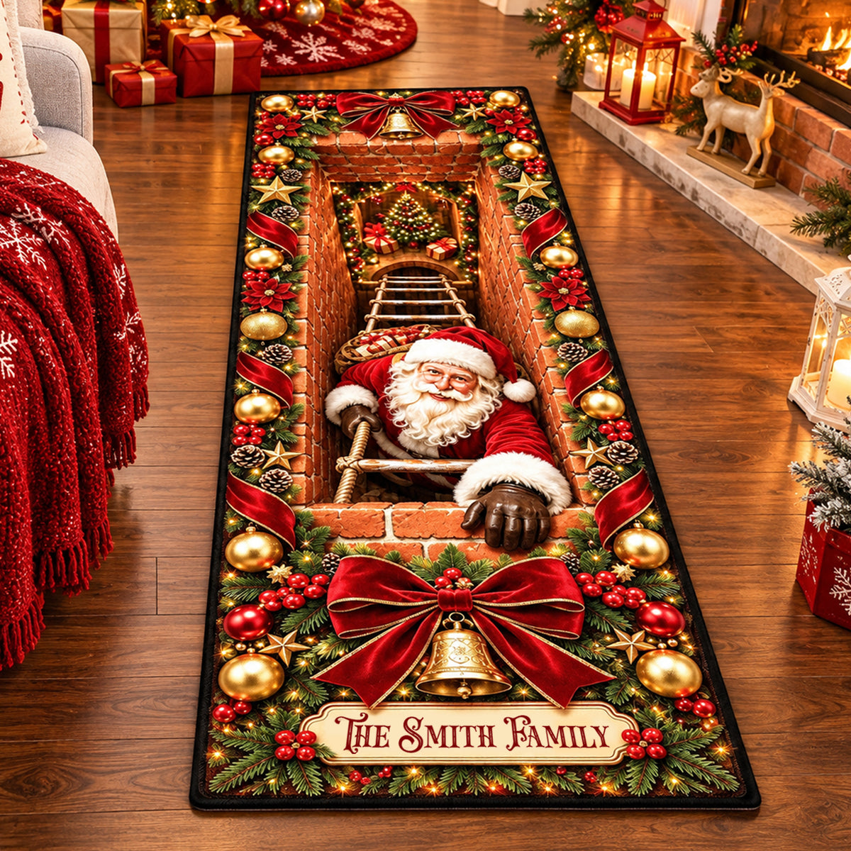 Santa Claus Chimney Runner Rug - Personalized Christmas Home Decor for Family fd58f652-9143-4661-bd56-3b1066df5e38-Banner-2.jpg