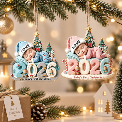 Baby’s First Christmas 2026 Personalized ShapeOrnament – Custom Name & Birth Details Newborn Keepsake, Sweet Christmas Tree Gift for Baby & New Parents fe48449b-14cf-4fb9-9eaf-e5ec6bf668e4-4.png