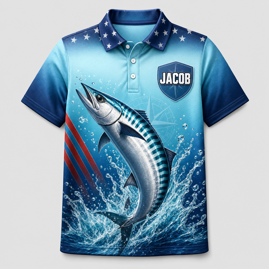 Patriotic Splash Fish Kids Name AOP Polo - Personalized Polo shirt - All over printed fe6a64e3-4710-4580-91de-325984d95036.png
