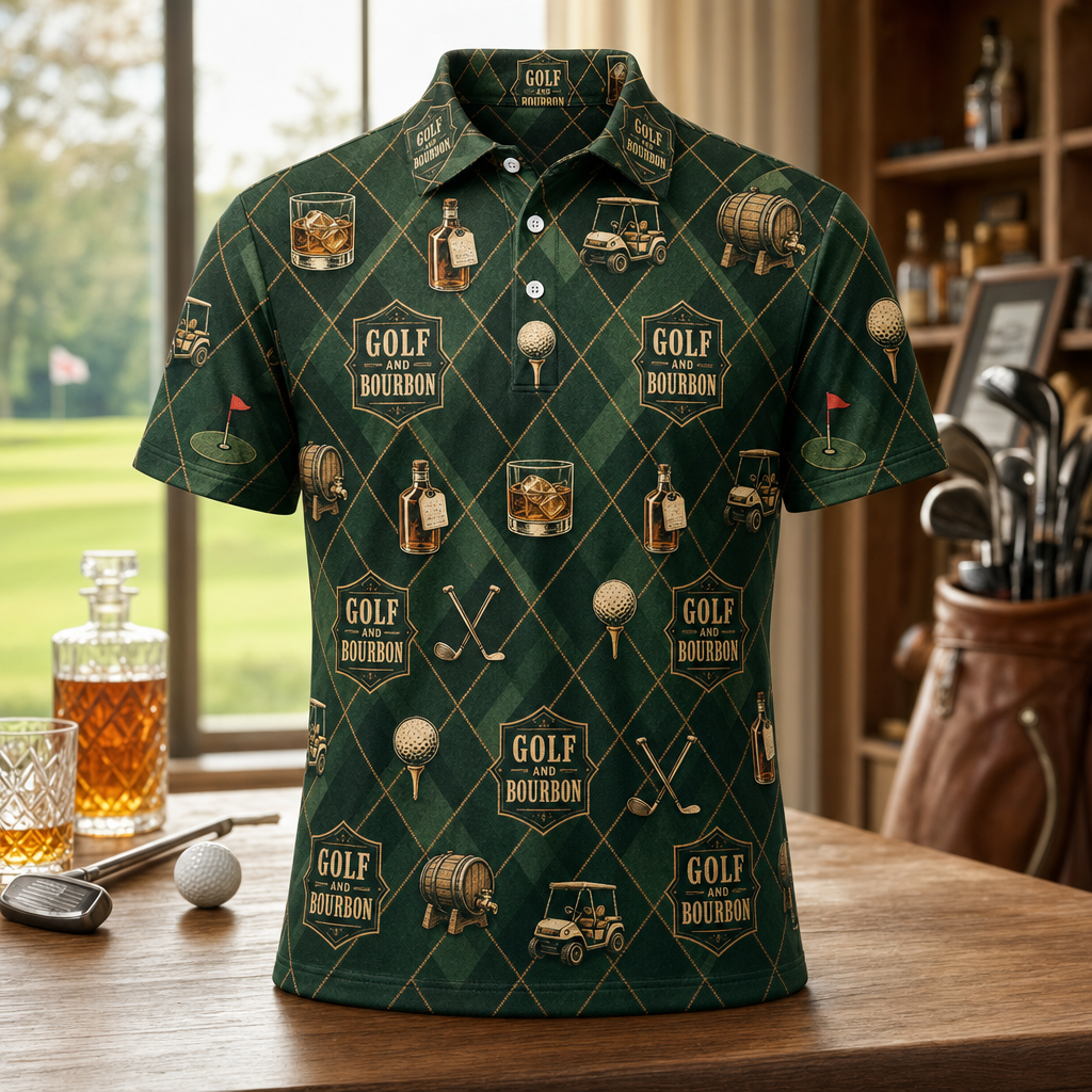 Golf & Bourbon Vintage Icon AOP Polo - Polo shirt - All over printed ff131c86-523a-4422-8fc5-05cdc7c6d1ac.png